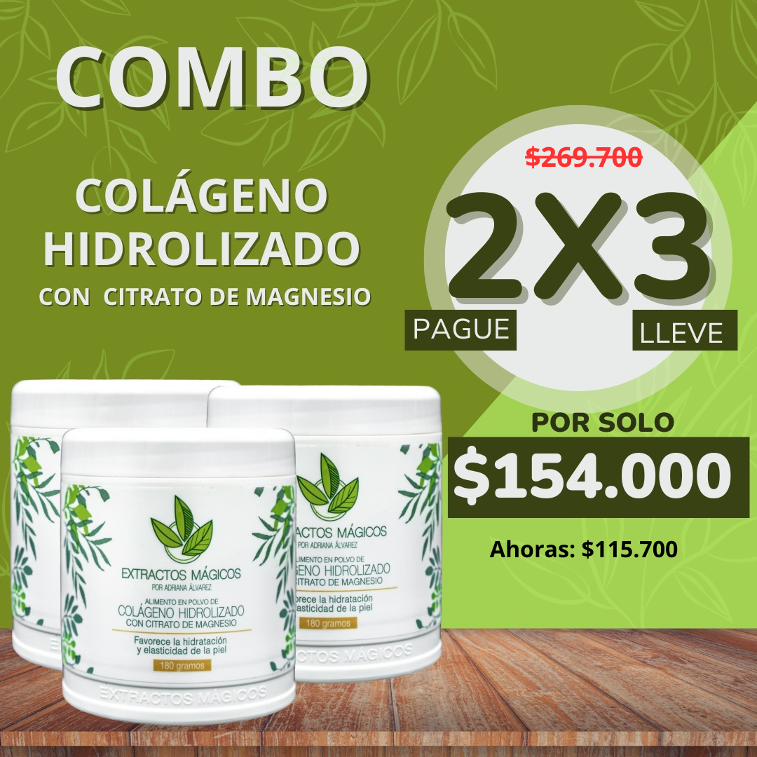Extractos Mágicos - Colágeno Hidrolizado con Citrato de Magnesio Oferta 2x3